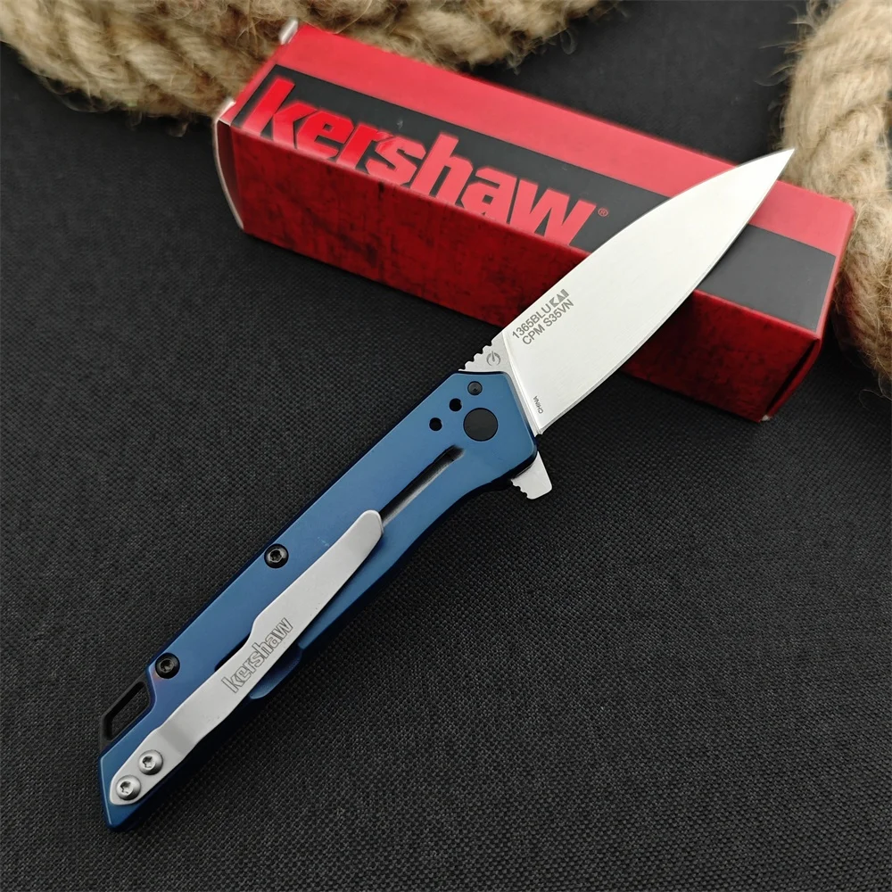 High Quality KS 1365BLU Misdirect Flipper Folding Knife S35V Blade 420 Steel Handles Pocket EDC Tool Outdoor Tactical Knife