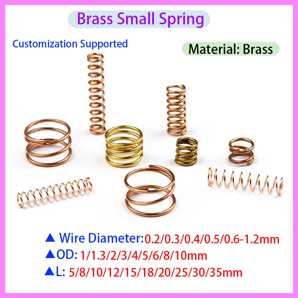

Brass Small Spring Conductive Phosphorus Wire Compression Spring Flashlight Wire Diameter 0.2 0.3 0.4-1.2mm