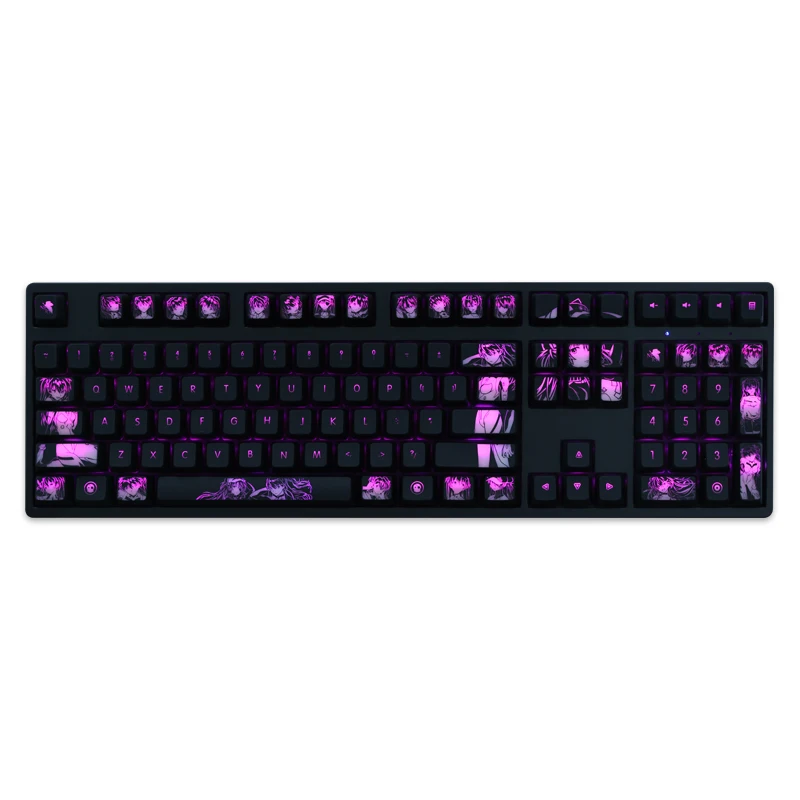 104 Keys/Set Anime Custom Design PC Coating Keycap  Asuka Theme Anime Cute Keycaps for Mechanical Keyboard EVA Theme