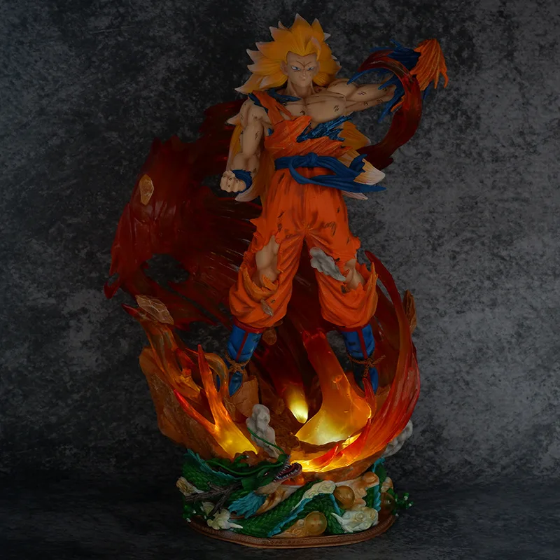 43cm Dragon Ball Anime Figure Son Goku Vegetto Saiyan Peripheral Collect Action Figure Statue Display Pvc Model Doll Gift Toys