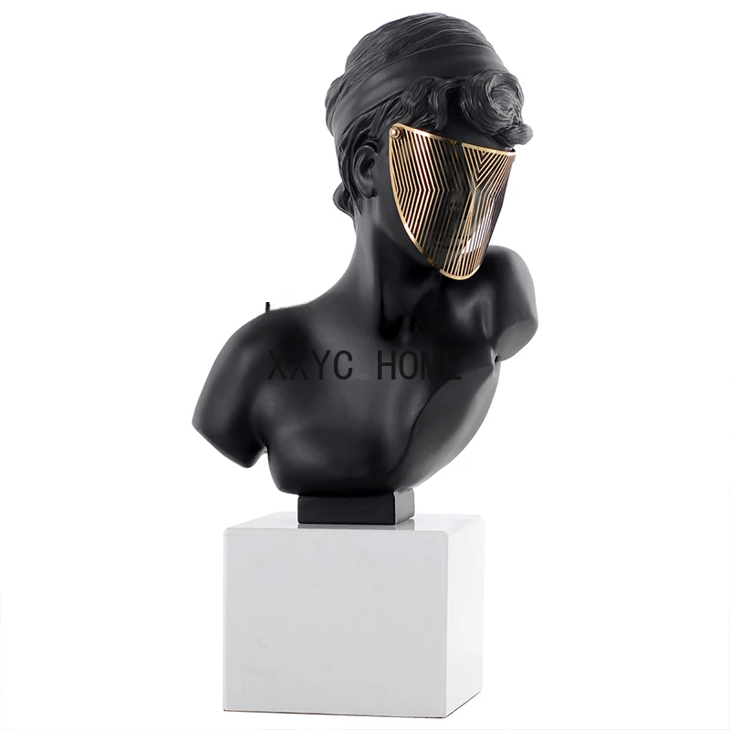 European-Style Classical Masked Man Statue Sculptured Ornaments Model Room Exhibition Hall Living Room Statue Art Decorations