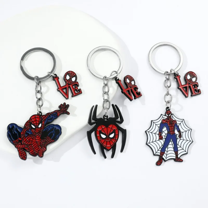 

Spider Man Keychain Marvel Avengers Movie Anime Cool Characters Metal Pendants Bag Decorative Boys Girls Delicate Birthday Gifts