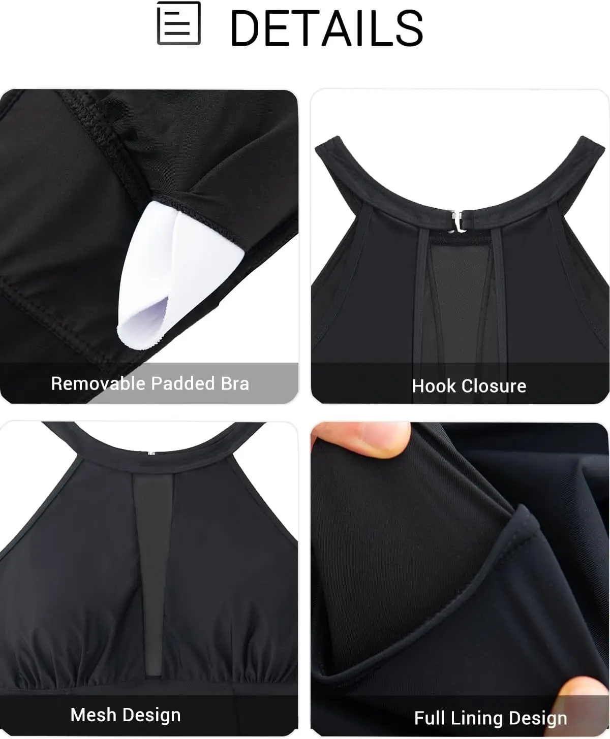 بدلة سباحة قطعة واحدة مقاس كبير من Luxy Trio للنساء - بدلة استحمام شبكية برقبة عالية