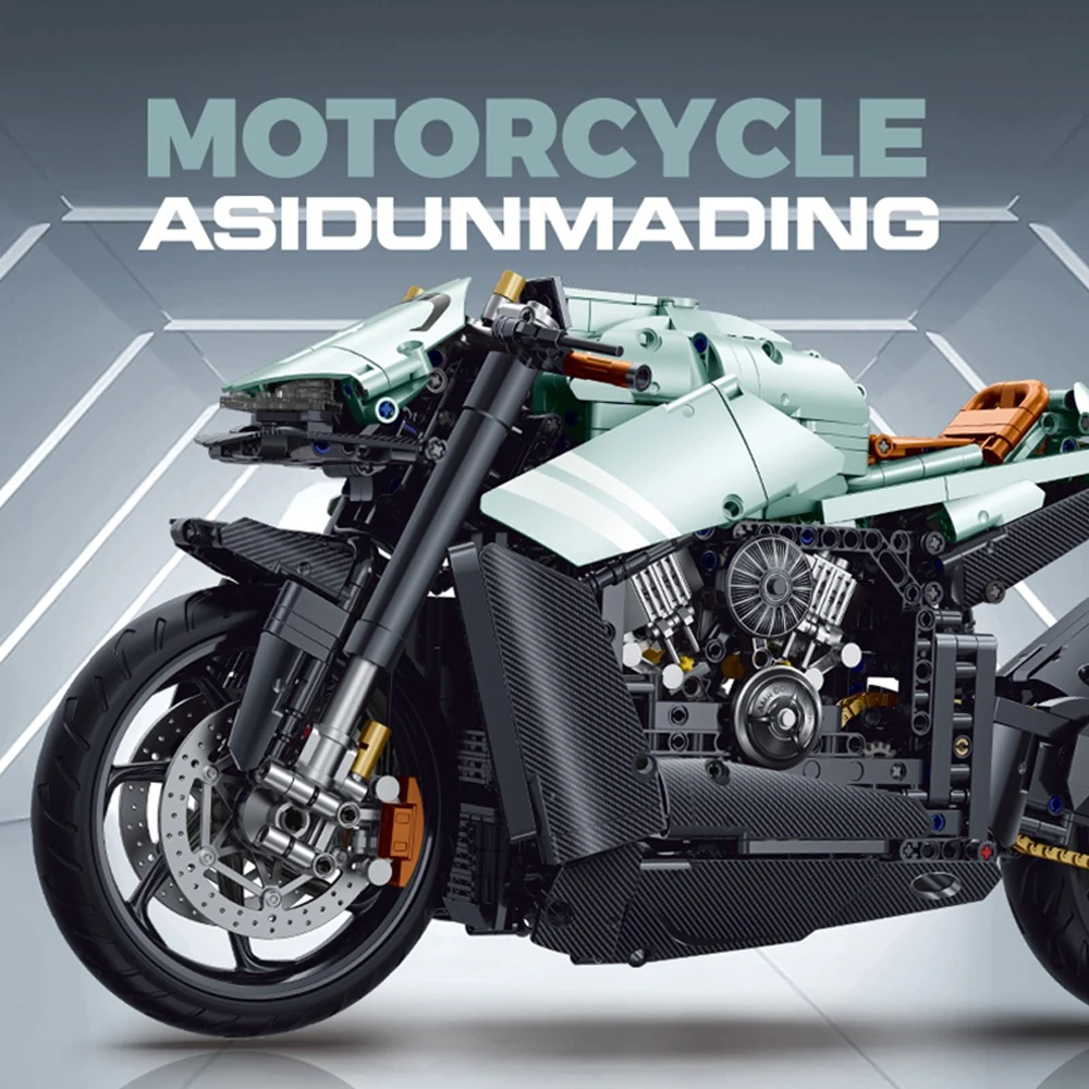 โมเดลรถมอเตอร์ไซด์ของเล่นสำหรับเด็กชุดตัวต่ออิฐทางเทคนิคบล็อกตัวต่อรถมอเตอร์ไซด์ประกอบตกแต่งโต๊ะของเล่นสำหรับเด็กผู้ชาย