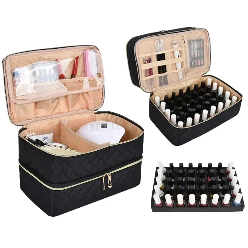 Portable Nail Art Nail Polish Organizer Bag Storage Case for Accessories Travel Carrying Cosmetic Handbag Organizer Nail Box