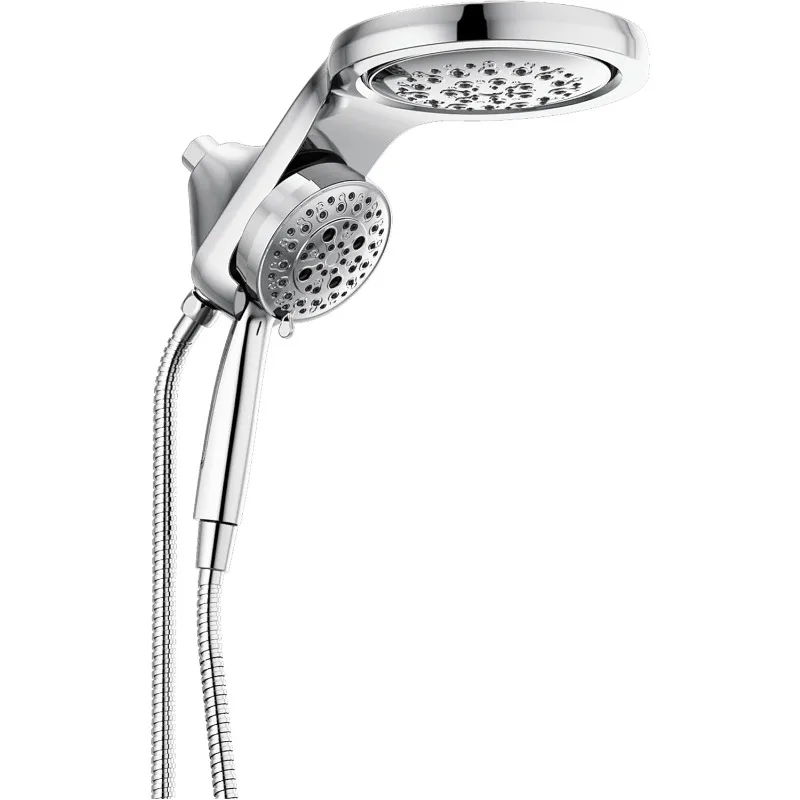 

Faucet HydroRain 5-Spray H2Okinetic Dual Shower Head with Handheld Spray, Chrome Shower Head with Hose, 2.5 GPM Flow Rate