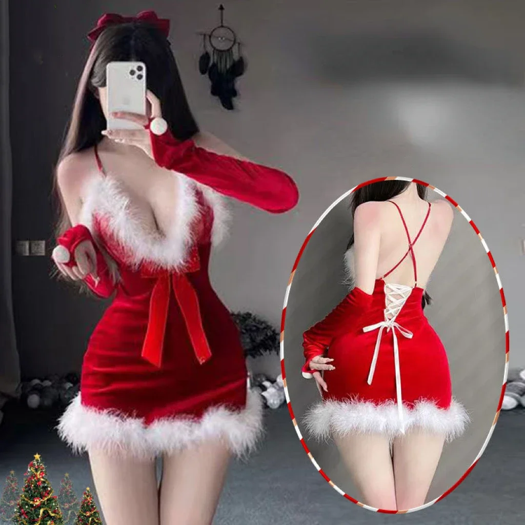 Cosplay Konijn Meid Kerst Sex Lingerie Nachtjurk Sexy Plus Erotische Kostuum Mini Rok Nachtkleding Porno Nachtkleding Pyjama