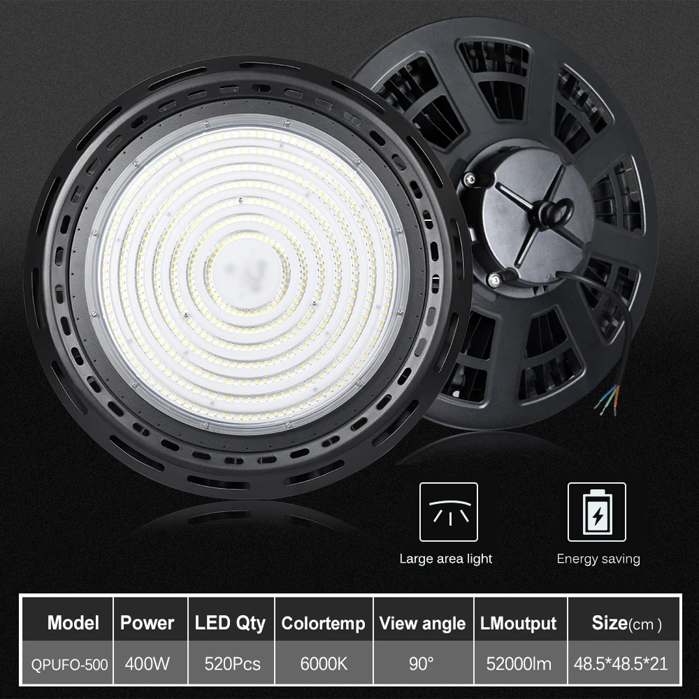 400W Mining Light UFO LED Lighting 6000K Waterproof IP65, Suitable For Shopping Malls, Warehouses, Workshops