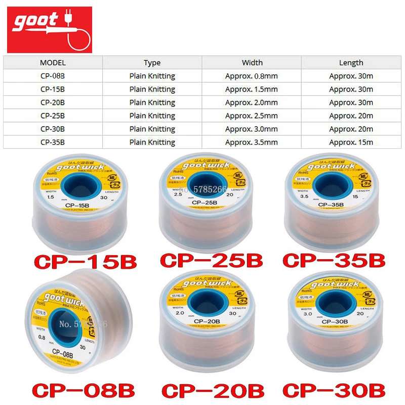 Imagem -06 - Original Japão Boa Desoldering Wicks Trança Fio de Cobre Removedor de Solda Bga Pavio de Solda Rohs sem Chumbo Msds Ferramentas de Soldagem