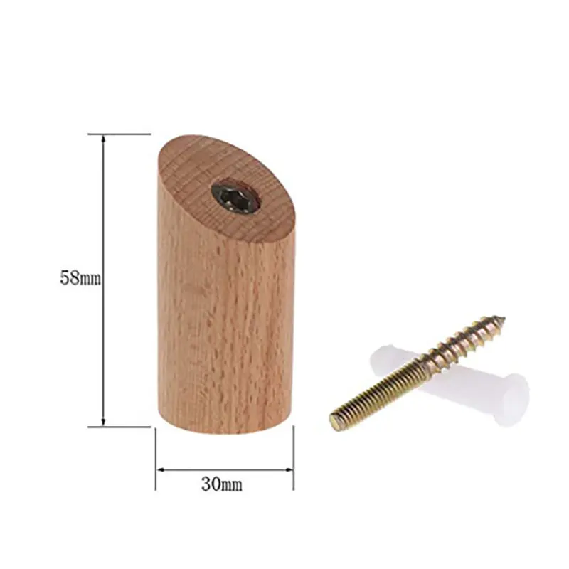 2/4pcs Wooden Hooks Natural Wall Mounted Clothes Scarf Hat Coat Hook Simple Room Decor Storage Hanger Towel Rack Home Organizer