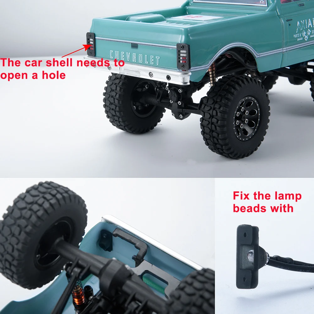 AXSPEEED 1/2/5 ชิ้นไฟท้ายด้านหลัง 2 LEDs Spotlight ไฟหน้าสําหรับ 1/24 Axial SCX24 Ford Chevrolet AXI00001 RC รถอะไหล่