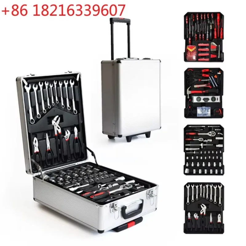 TAO 186-piece tool set trolley case set tool set aluminum box four-layer hardware combination