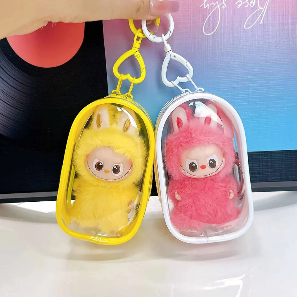 For Mini Labubu Colorful Protector Case Organizer Box for Labubu 4.0 The Monsters Pin for Love Series Outdoor Display Bag