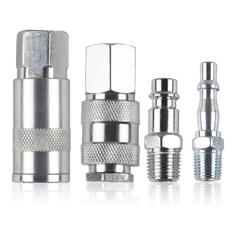 新しい-4 個エアフィッティングコンバータアダプター、1/4 インチ BSP エアラインホースコンプレッサーフィッティングユーロ & PCL フィッティング変換アダプターセット