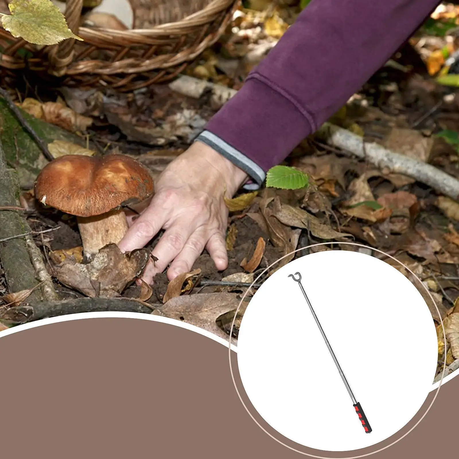 Telescopic Mushroom Picking Tool Retractable Multipurpose Adjustable Accessories Portable Compact Mushroom Foraging Picker