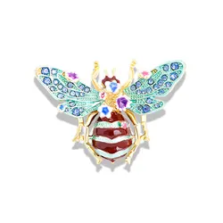 Retro Enamel Sparkling Rhinestone Bee Brooches For Women Unisex Creative Pink Flower Insect Animal Brooch Pins Jewelry Gifts