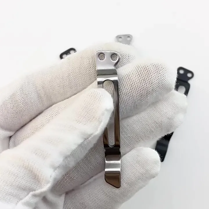 420 Stainless Steel 4 Colors Knife Pocket Clip Back Clamp With 3pcs Screws 6MM Hole Diameter