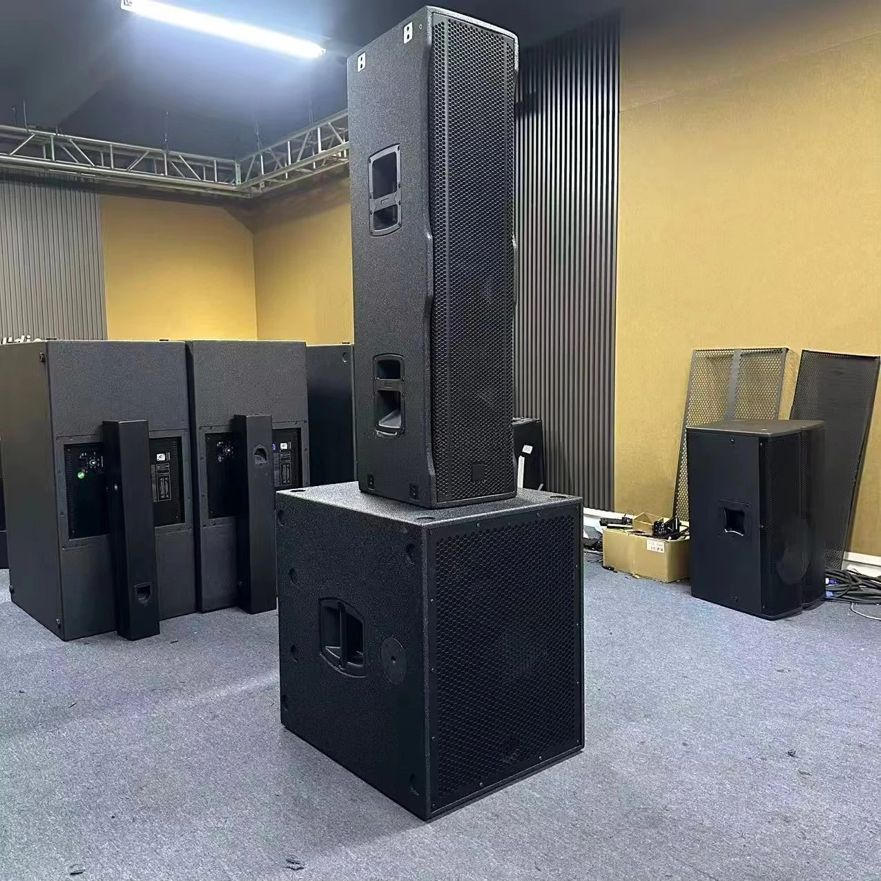 NXL 44-A Active 3*10 Inch Birch Plywood Waterproof 1400W Peak Power Column Speakers DJ Sound System Professional Stage Outdoor