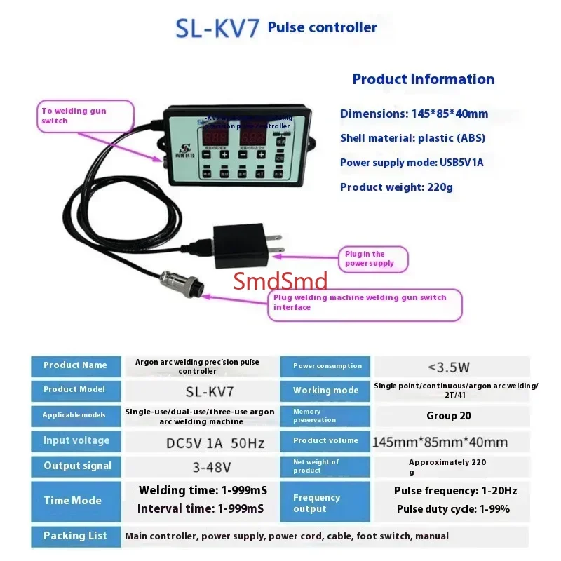 Welding Machine Modification Cold Welder Machine Pulse Time Controller SL-KV7 Argon Welder To Cold Welding Control Board