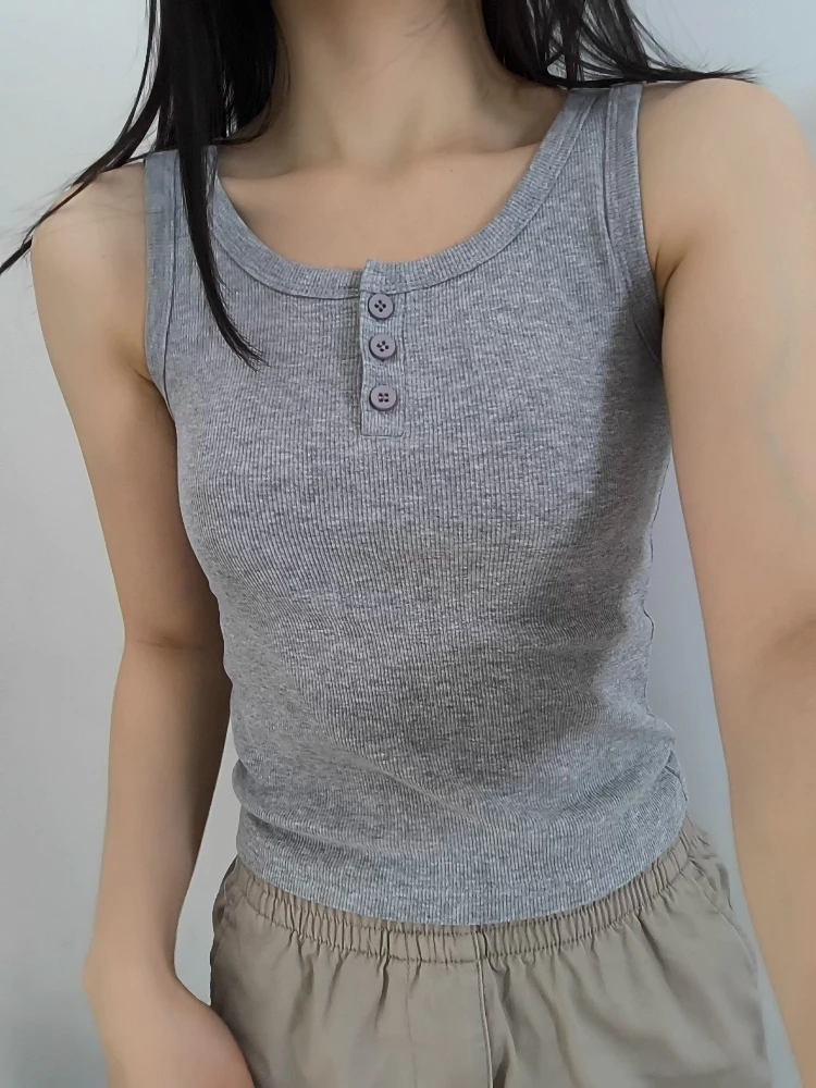 Summer Women Korean Fashion Threaded O-Neck Tank Top Sleeveless Off Shoulder Bottom Shirts Camisole Vest Sexy Female Clothing