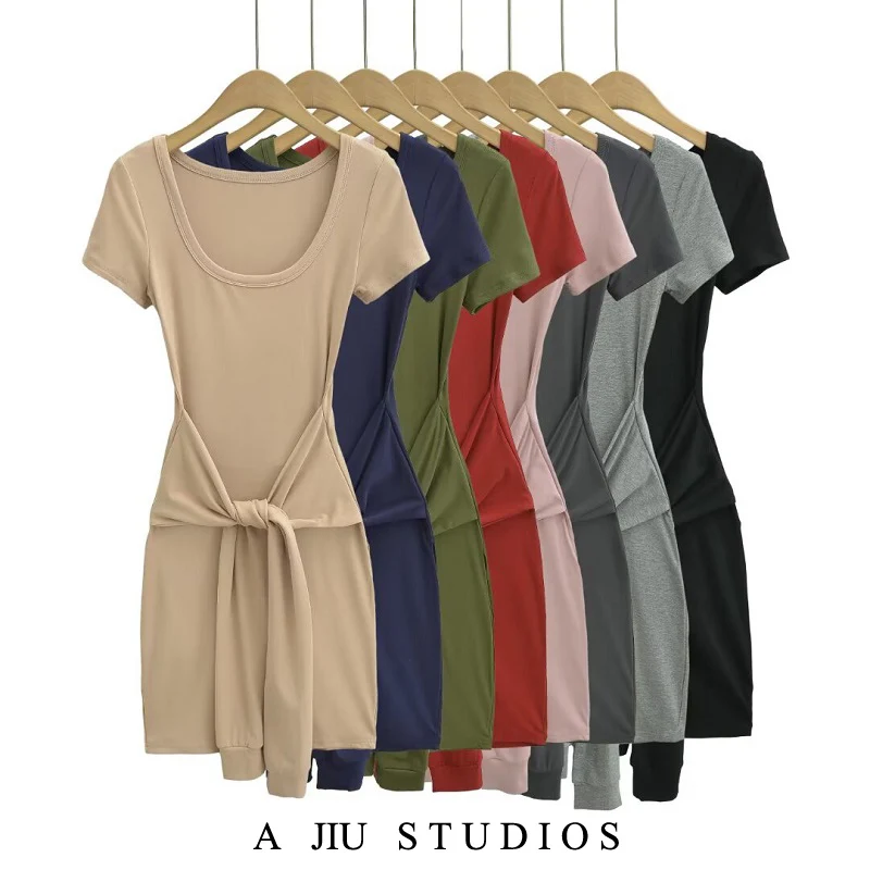 

Сексуальная женская облегающая юбка Pure Desire Sle ort Sve Wrap Dr с квадратным воротником и утягивающей талией, летняя модная облегающая юбка