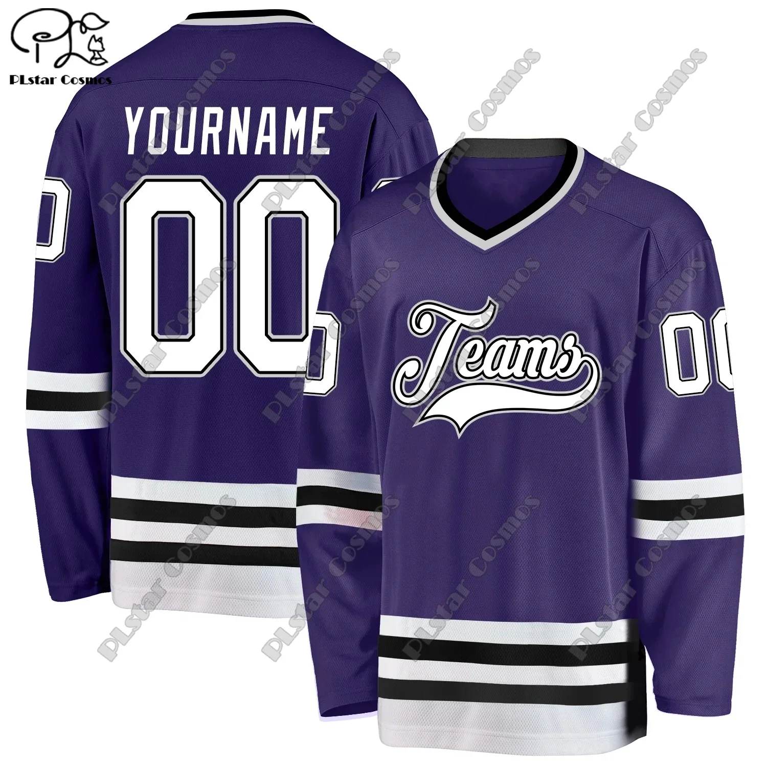 

New Hockey Jersey Colorful Series V Neck Long Sleeve Personalized Customized 3D Printed Colorful Casual Sweatshirt Team Gift C16