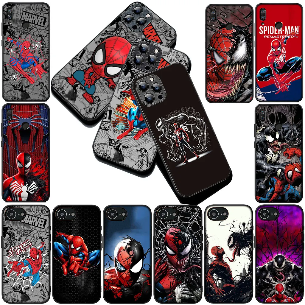Мягкий чехол для телефона Venom Spider Man Marvel Spiderman для Samsung Galaxy S25 S24 S23 FE Ultra Plus S7 Edge S25+ S23+ A15 A16