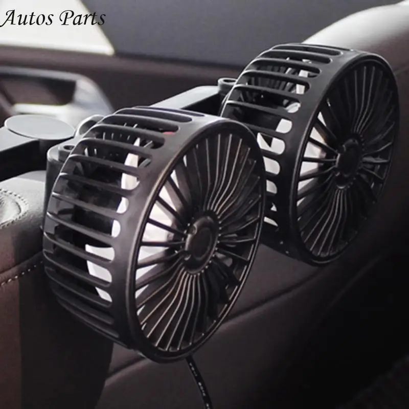 57BA Car Fan Electric Car Fans for Rear Passenger Portable Car Fan Headrest 360 Degree Rotatable Backseat Car Fan