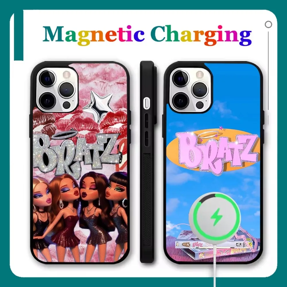 

Fashion B-BratzS Doll Phone Case For iPhone 16,15,14,13,12,11,Pro,Max,Plus,Mini,SE New Magsafe Magnetic Wireless Charging