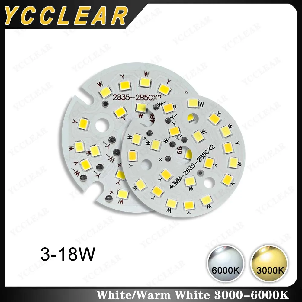 High Power LED Warm White Two Color Light Board 3W 5W 7W 9W SMD 2835 Chips PCB With LED For DIY LED Bulb Light Ceiling Lamp