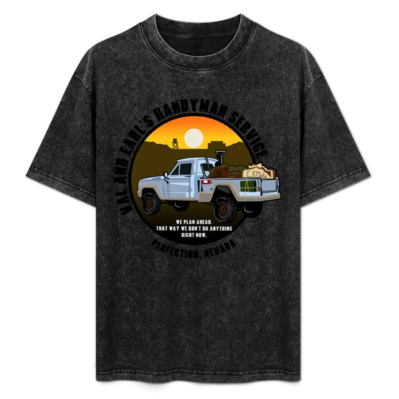 

Tremors Val and Earl s Handyman Service T-Shirt Large Size Basic Casual T-Shirt