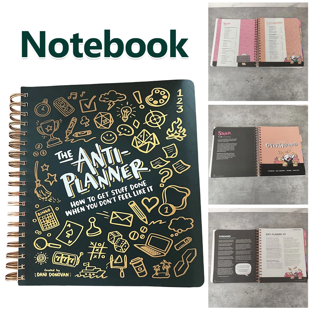 Anti-Planner Tag Book 2024 How To Get Sht Done When You Don\'t Feel Like It School Office Stationery ADHD Planner for Adults