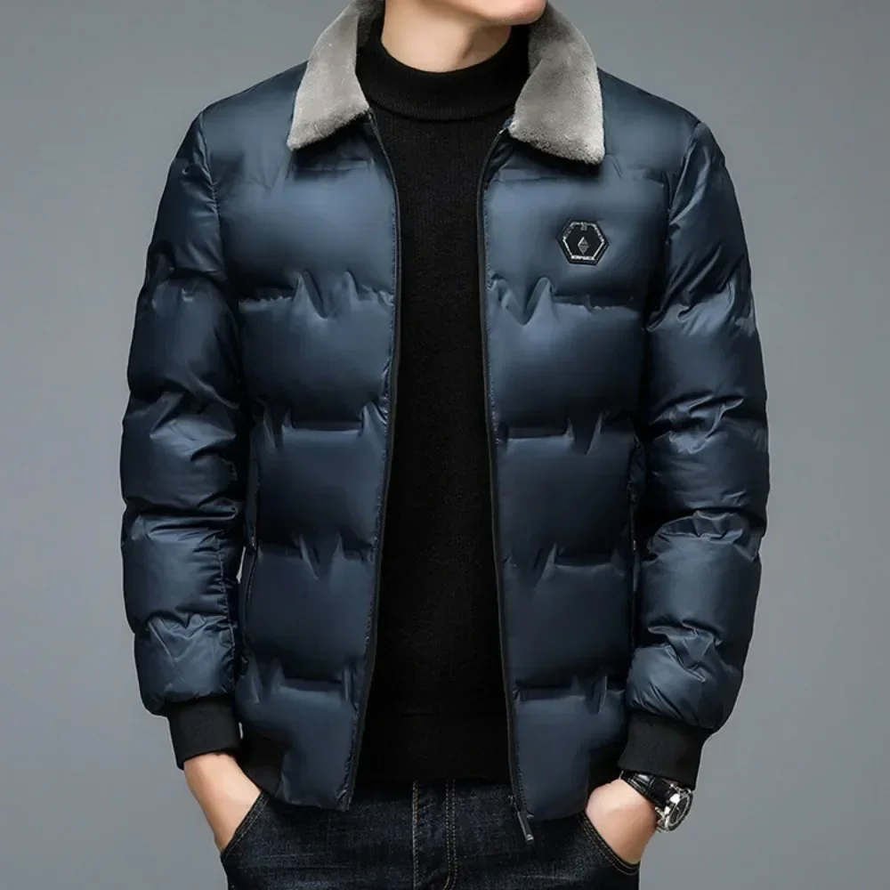 HOT SALE Men's Thickened Cotton Jacket Velvet Collar Short Cotton Jacket with Windproof and Warm Design Parkas Coats