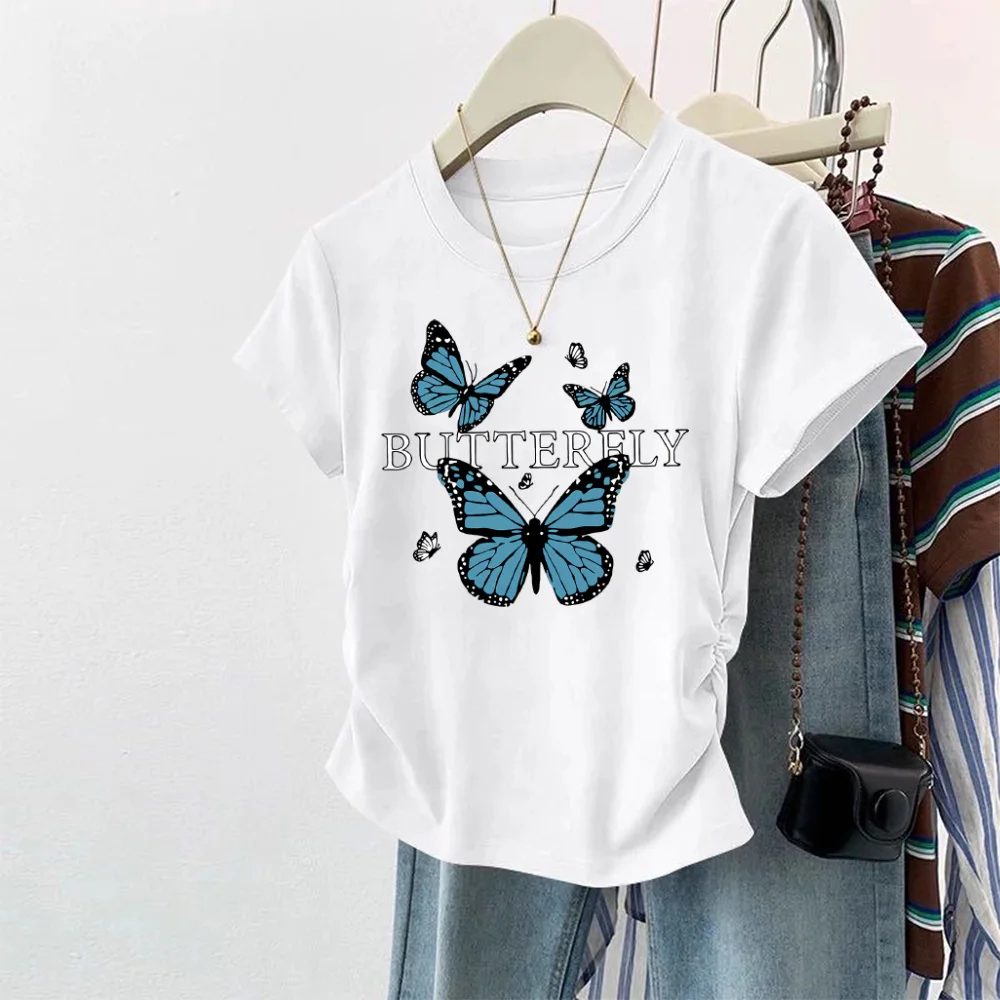 

Fashion Short Sleeve Women Summer Casual T Shirt Top Girl Korean Style Printing Ladies Travel Graphic T-Shirt