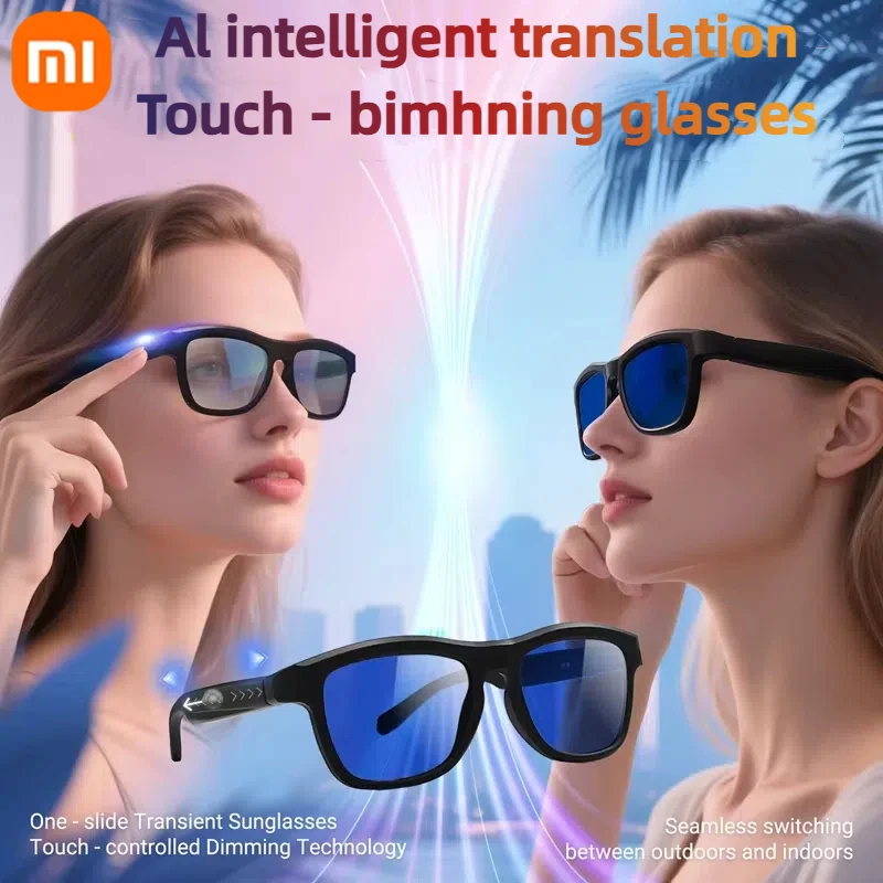 

Xiaomi Mijia Электрохромный AI-перевод Смарт-очки Сенсорные автоматические меняющие цвет Bluetooth 5.4 Голосовое управление помощником