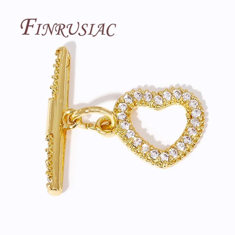 18K Gold Plated Brass Zircon OT Clasp Connectors Toggle Clasp For Jewelry Making Necklace Bracelets Accessories DIY Findings