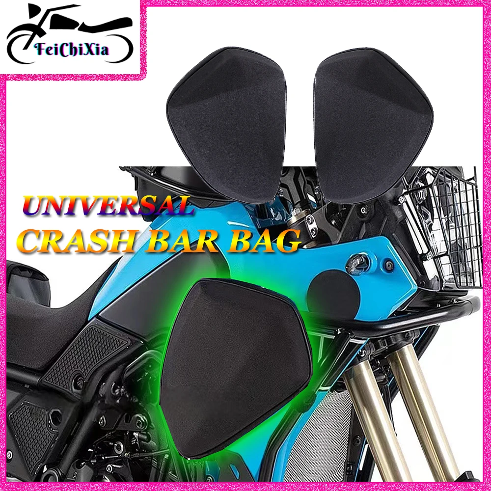 Motorcycle Bumper Bags Black Crash Bar Guard Bags For HONDA BMW YAMAHA SUZUKI Universal Storage Bag