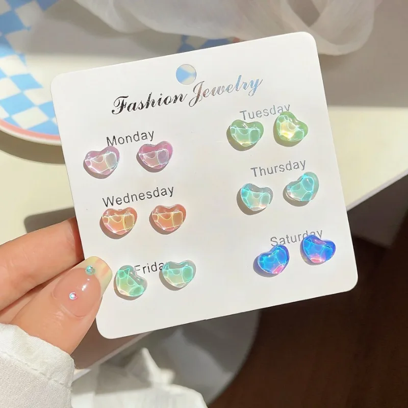 Summer Colorful Little Stone Heart Shaped Women\'s Earrings Sweet 2024 New Trendy and Fresh Design Butterfly Earrings