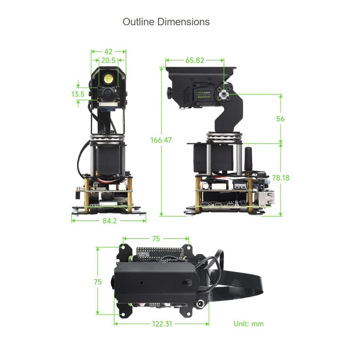 

M85K 360° ° Всенаправленный 2-расширяемый модуль камеры с высоким крутящим моментом и поворотом наклона, приводной сервоприводом с последовательной шиной, вилка европейского стандарта