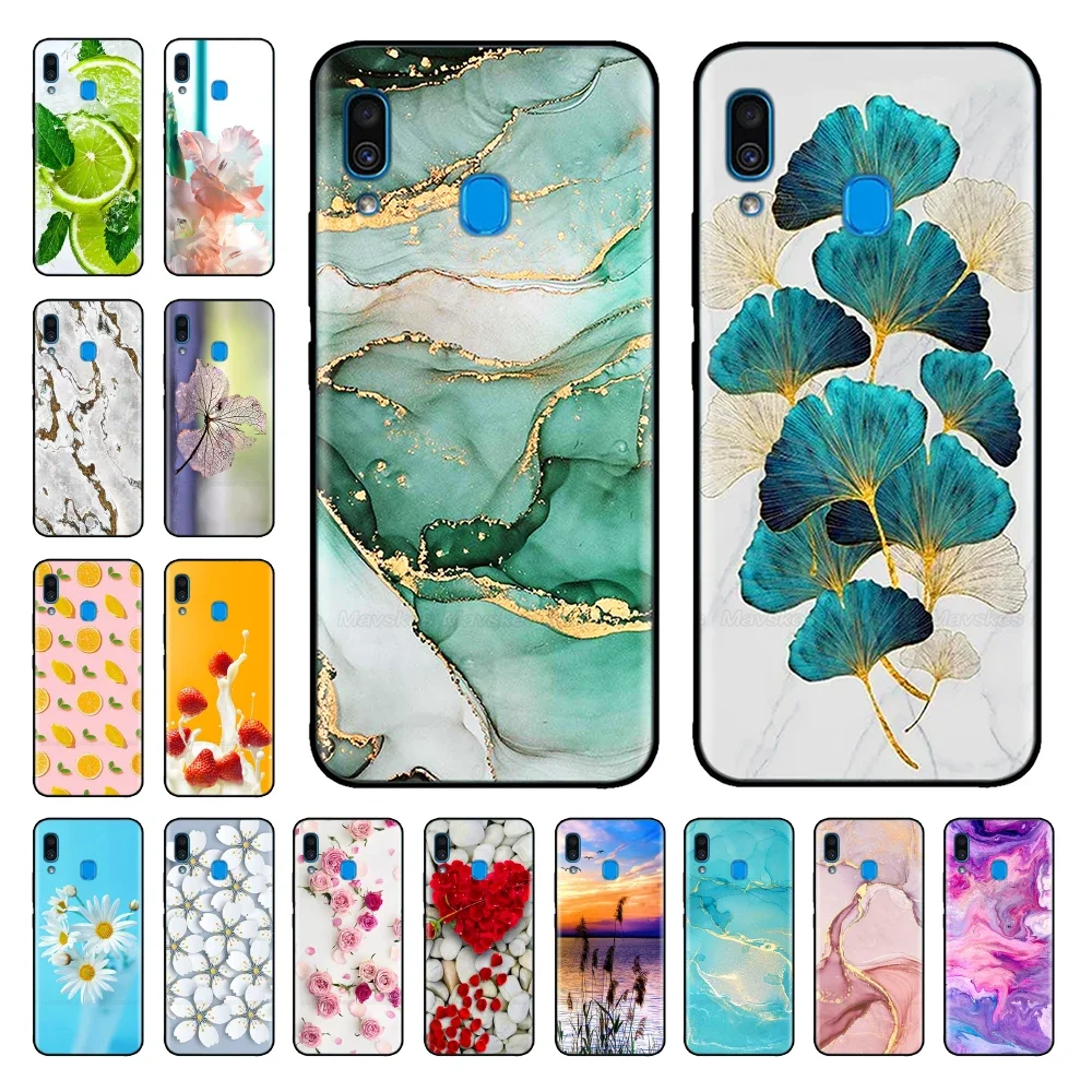 For Samsung A40 Phone Case Lovely Marble Flower Silicone Cover For Samsung Galaxy A40 A 40 GalaxyA40 A405 SM-A405F A405F Funda