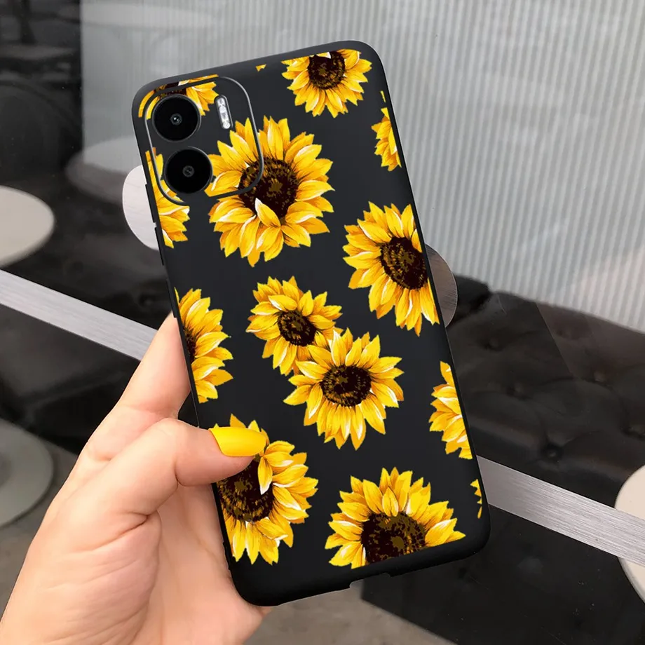Silicone Phone Cover For Xiaomi Redmi A2 RedmiA2 A 2 Case Bumper Soft TPU Feather Cow Sunflower Coque For Redmi A2 Capas Etui