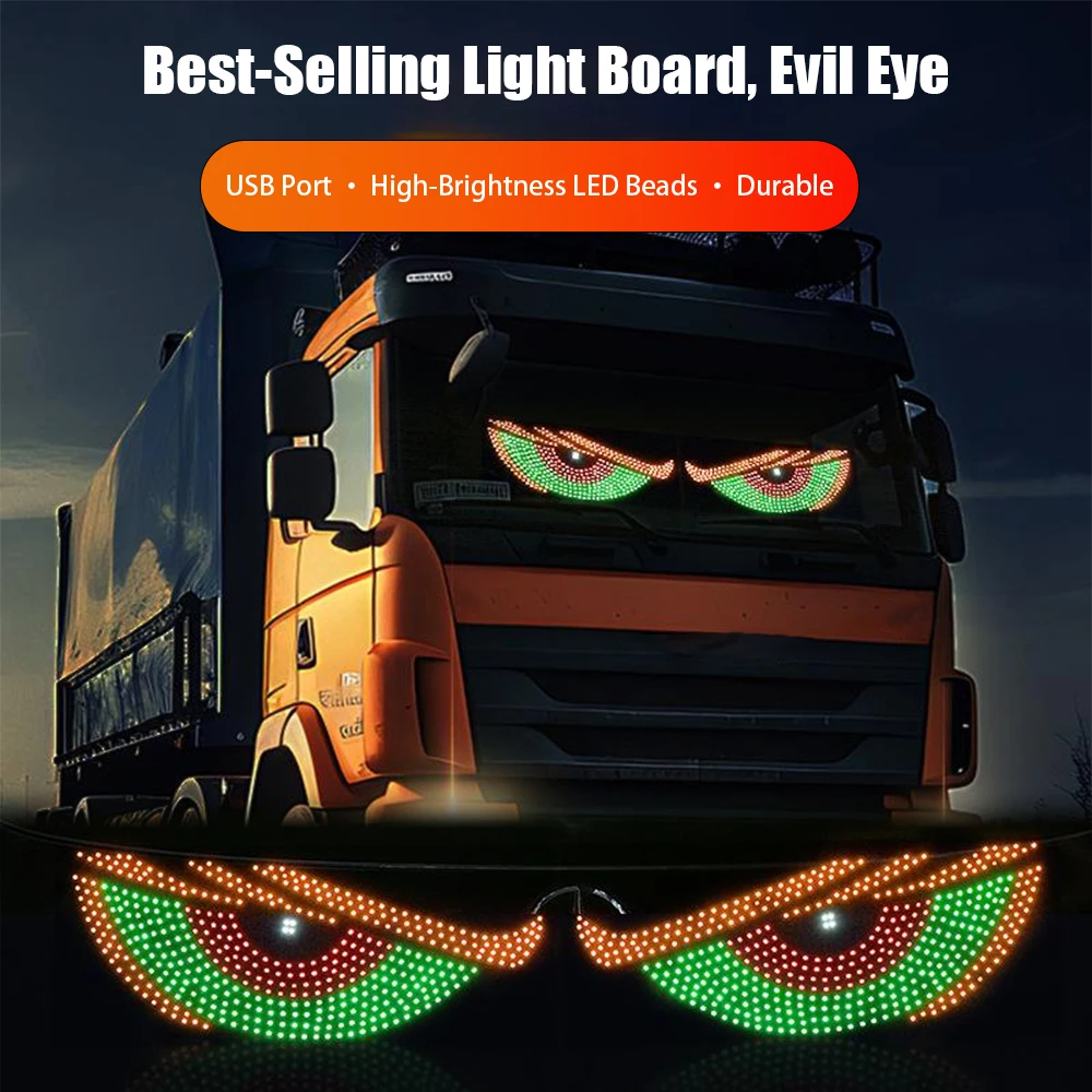 

2PCS USB LED Dynamic Devil Eyes Light for Cars Animated Blinking Demon Eyes General Motors Front and Rear Dynamic Light