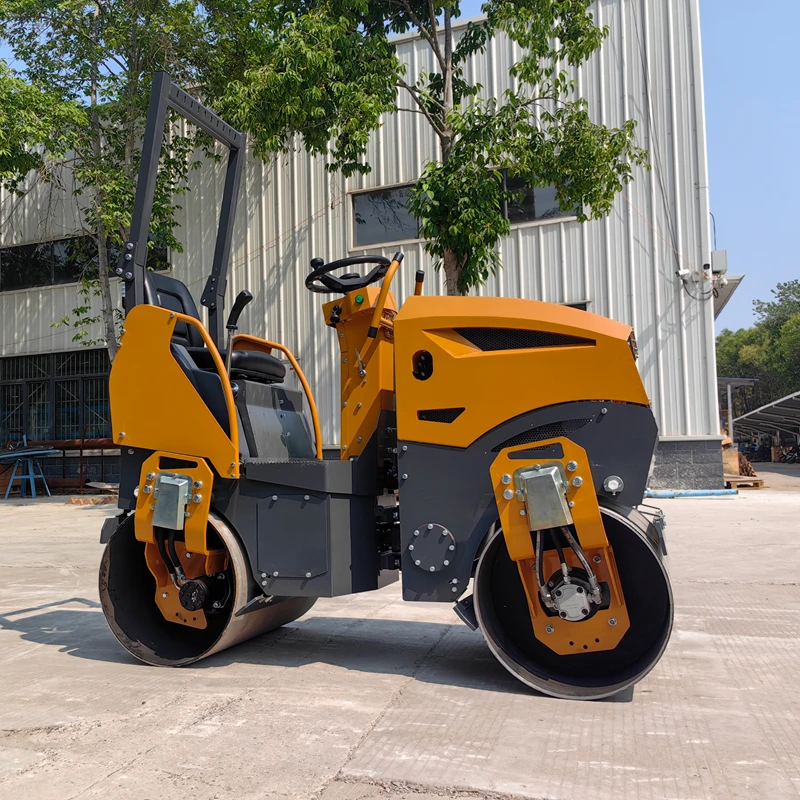 آلات البناء الصغيرة الهيدروليكية الاهتزاز البسيطة الطريق الأسطوانة 1.2 طن مزدوجة طبل الأسفلت الأسطوانة فيبرو المضغوط للبيع