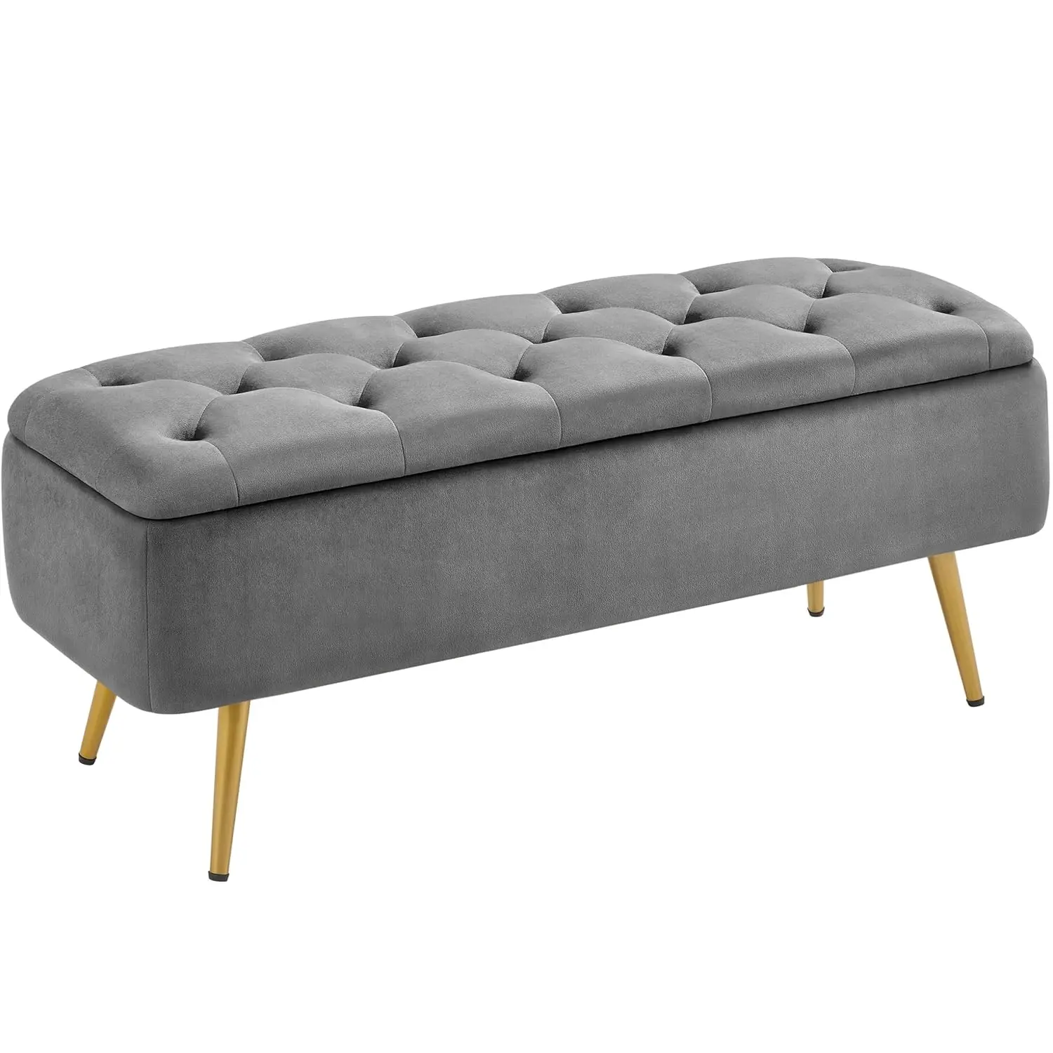 Ottoman With Storage, Velvet Entryway Bench With Safety Hinge, Upholstered Bench With Seating For Bedroom, Living, Customized