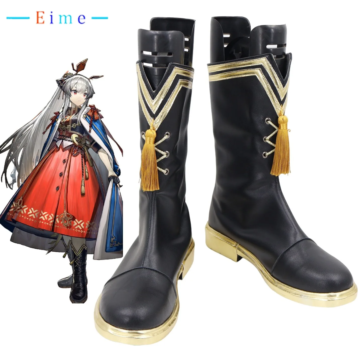 Weedy Cosplay chaussures jeu archevaliers Cosplay accessoire en cuir PU bottes noires Halloween carnaval jeu de rôle chaussures sur mesure