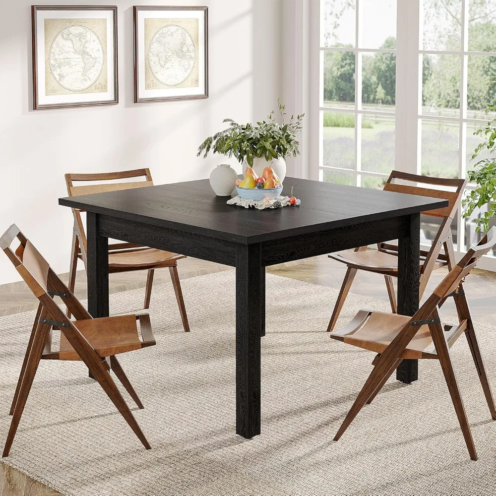 

Wood Dining Table Modern Kitchen Table for Dining Room Living Room, 2-4 People Dining Room Table Square Dinner Tables