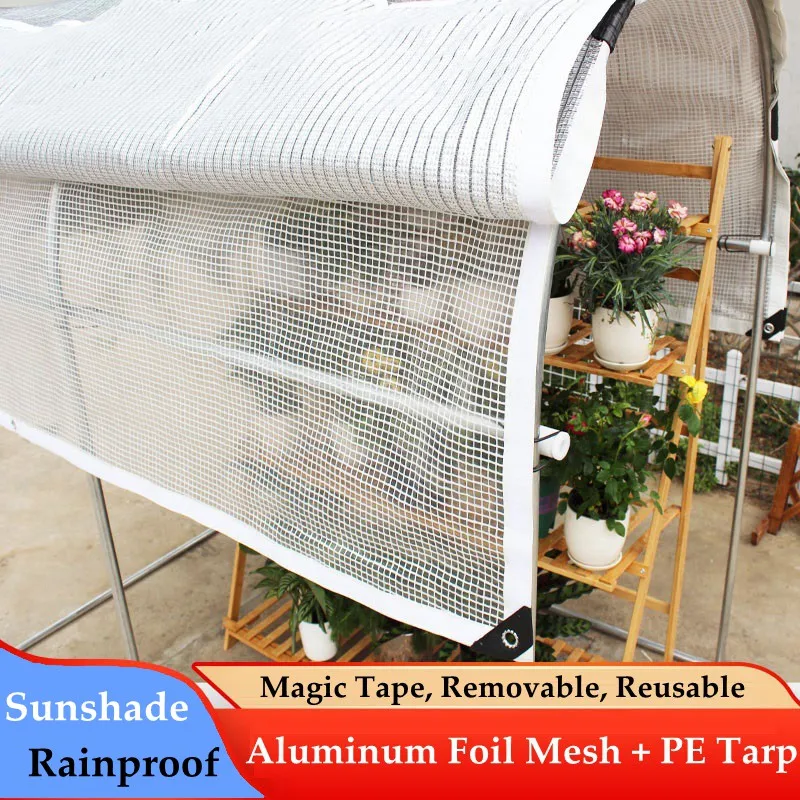 

2 Layers Sun Shade Net With Rainproof PE Tarpaulin Garden Balcony Plants Cover Outdoor Sun Screen Mesh Waterproof Sunshade Net