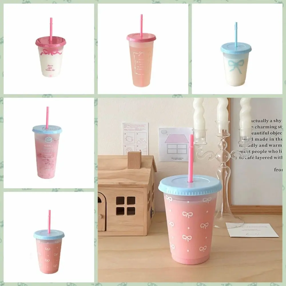 

Milk Tea Cup 470/700ml Straw Cup with Lid Korean Water Bottle Reusable BPA Free Drinking Bottles Juice