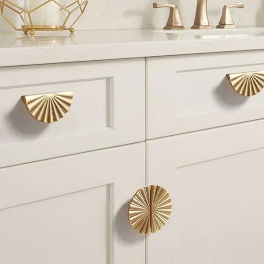 

Luxury Cabinet Handles Modern Round Drawer Pull, Kitchen Cupboard Door Handles and Knobs New Semi-Circle, Furniture Door Handles