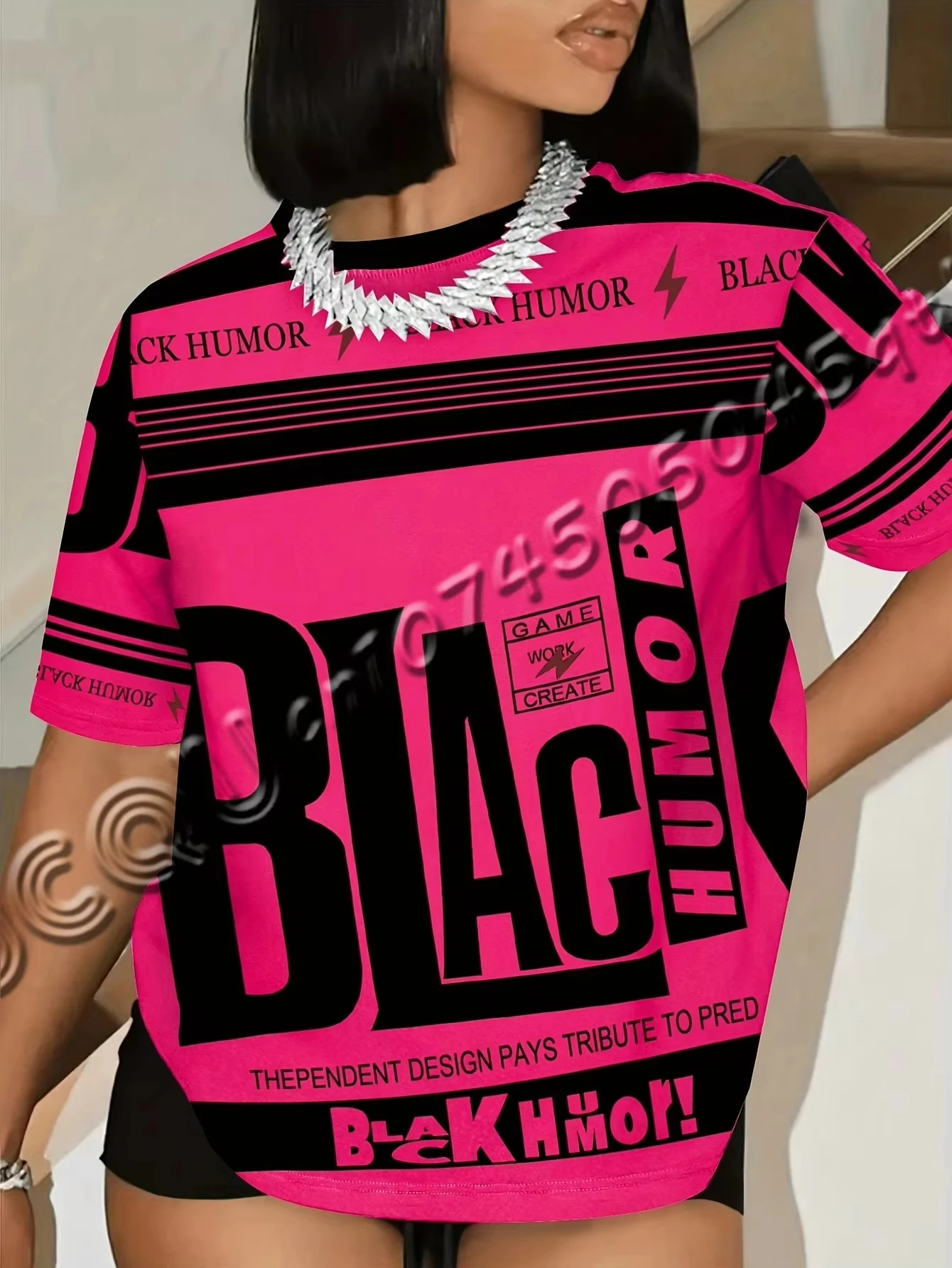 

Summer Women Casual Plus Size Short Sleeve Letter Print Simple T-Shirt Daily Wear Graphic Tees Men's Round Neck T-shirt Tops